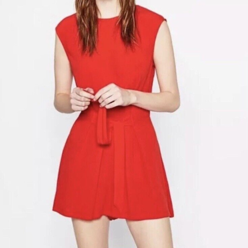 Zara basics red romper